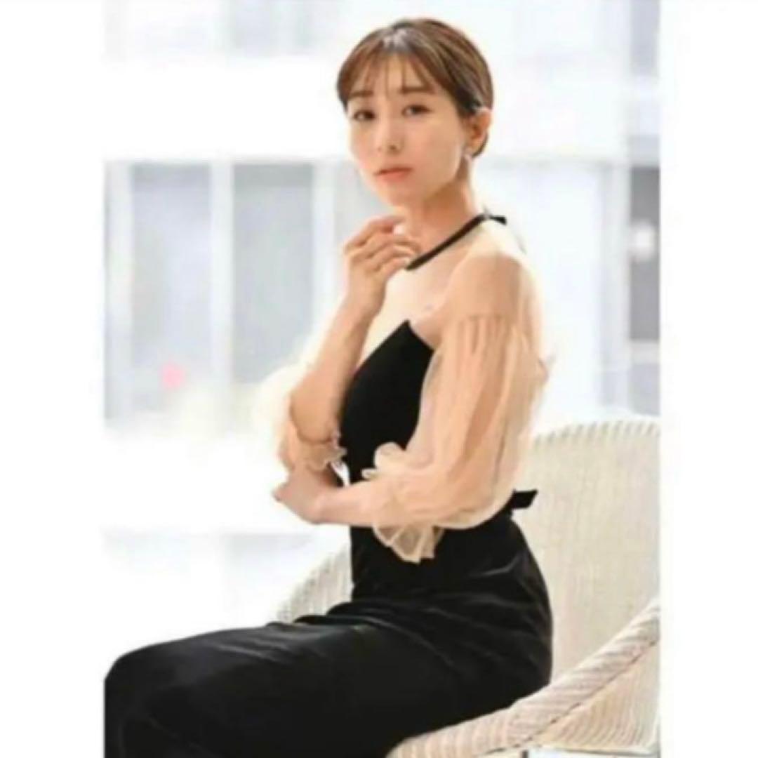 AMERIチュールスリーブタイトドレス