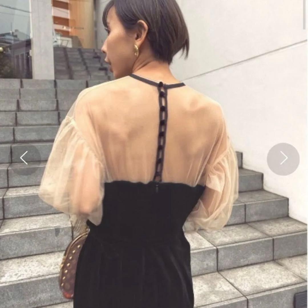 AMERIチュールスリーブタイトドレス