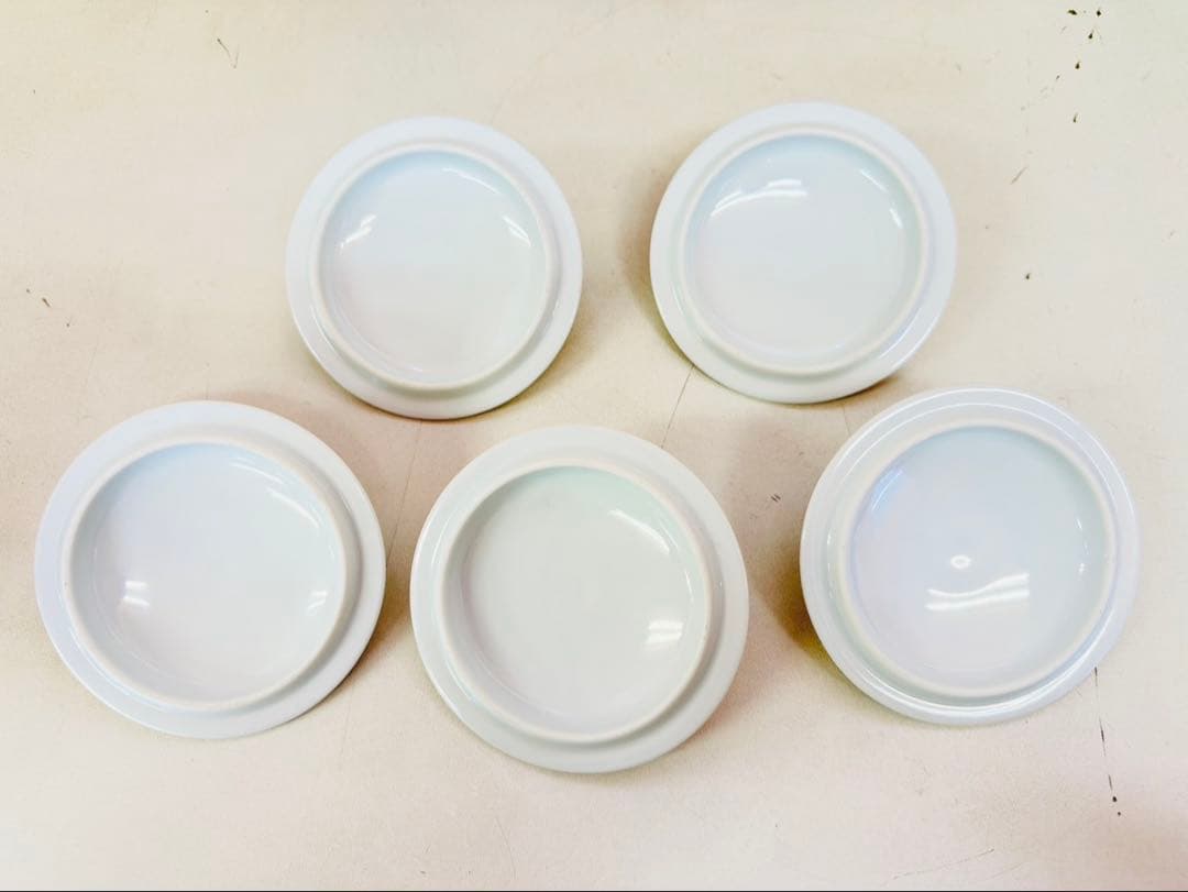 J516 新品未使用　深川製磁　梅菊地紋　汲出揃 宮内庁御用達