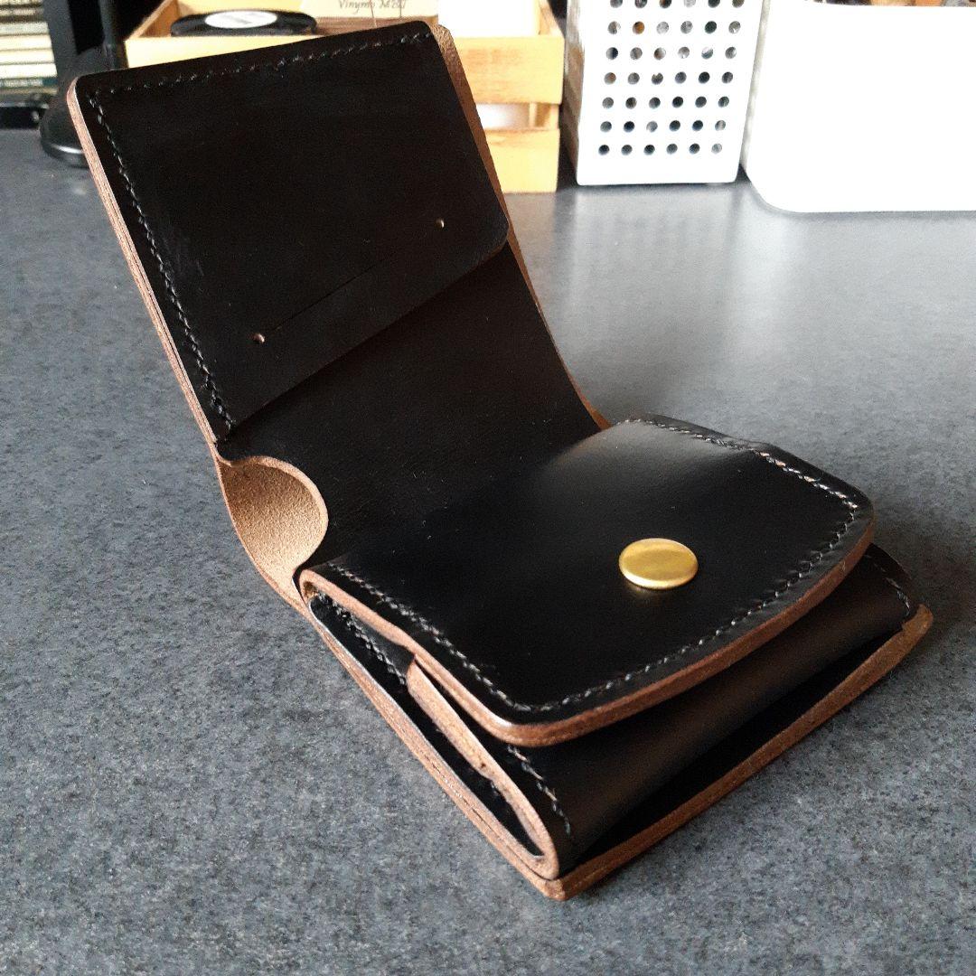 HORWEEN★クロムエクセル　二つ折り財布 オールブラック