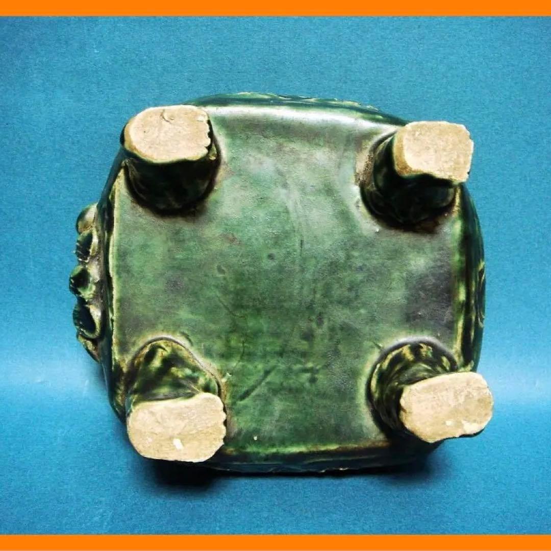 134『織部 獅子 香炉』　/骨董品 古美術 古道具 アンティーク