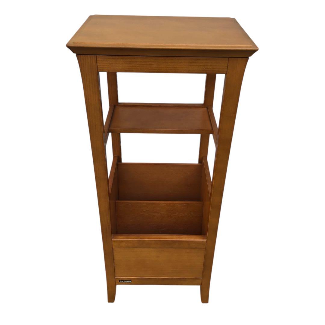 【美品！】Karimoku カリモク家具 電話台・花台 コンセント付き 猫脚