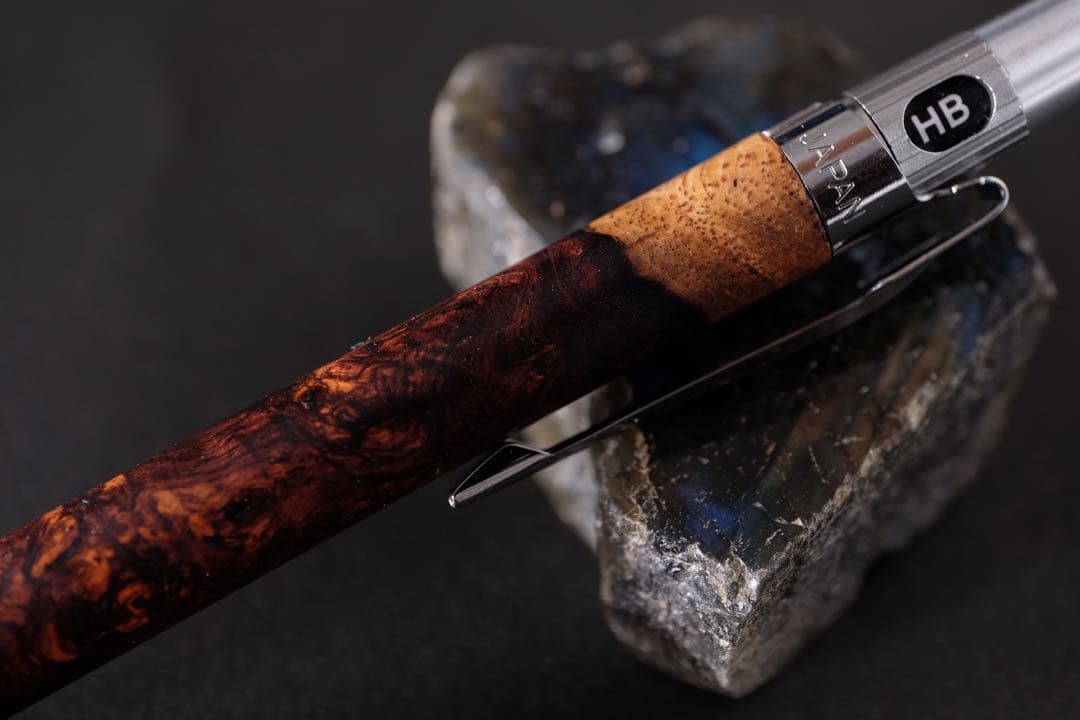 PG5木軸カスタムシャープペンシル0057 ホンジュラスローズ瘤　高村杢工房