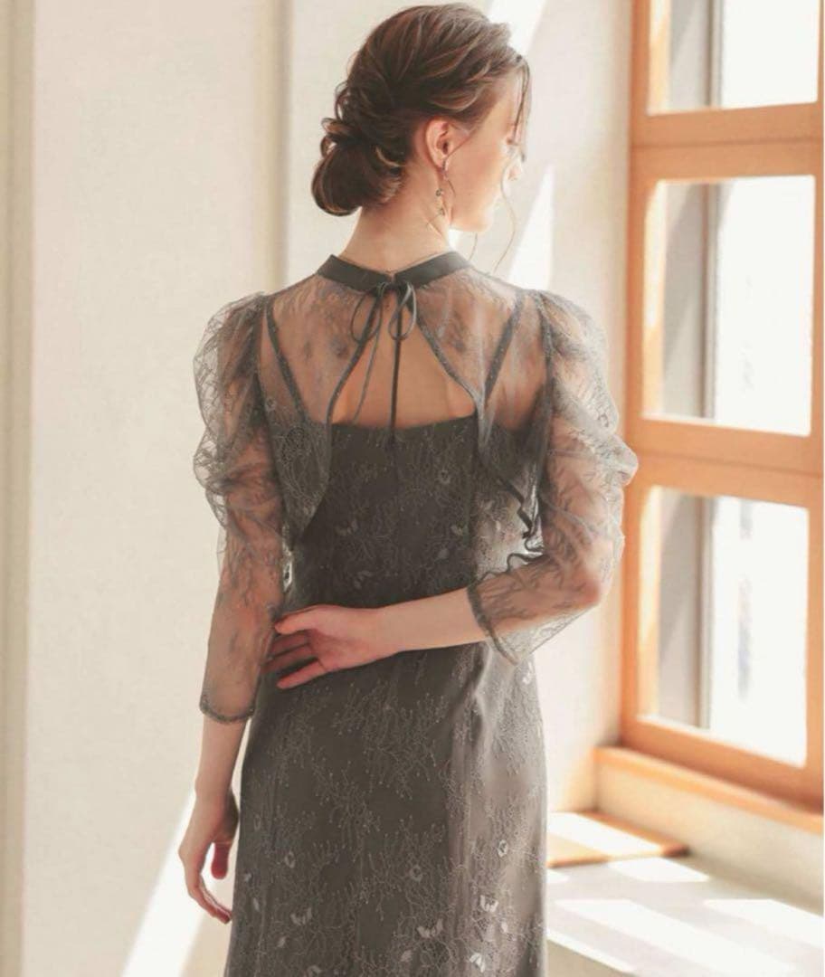 カ★新品タグ付き★ドリードール　ボレロレイヤードレースドレス　グレー