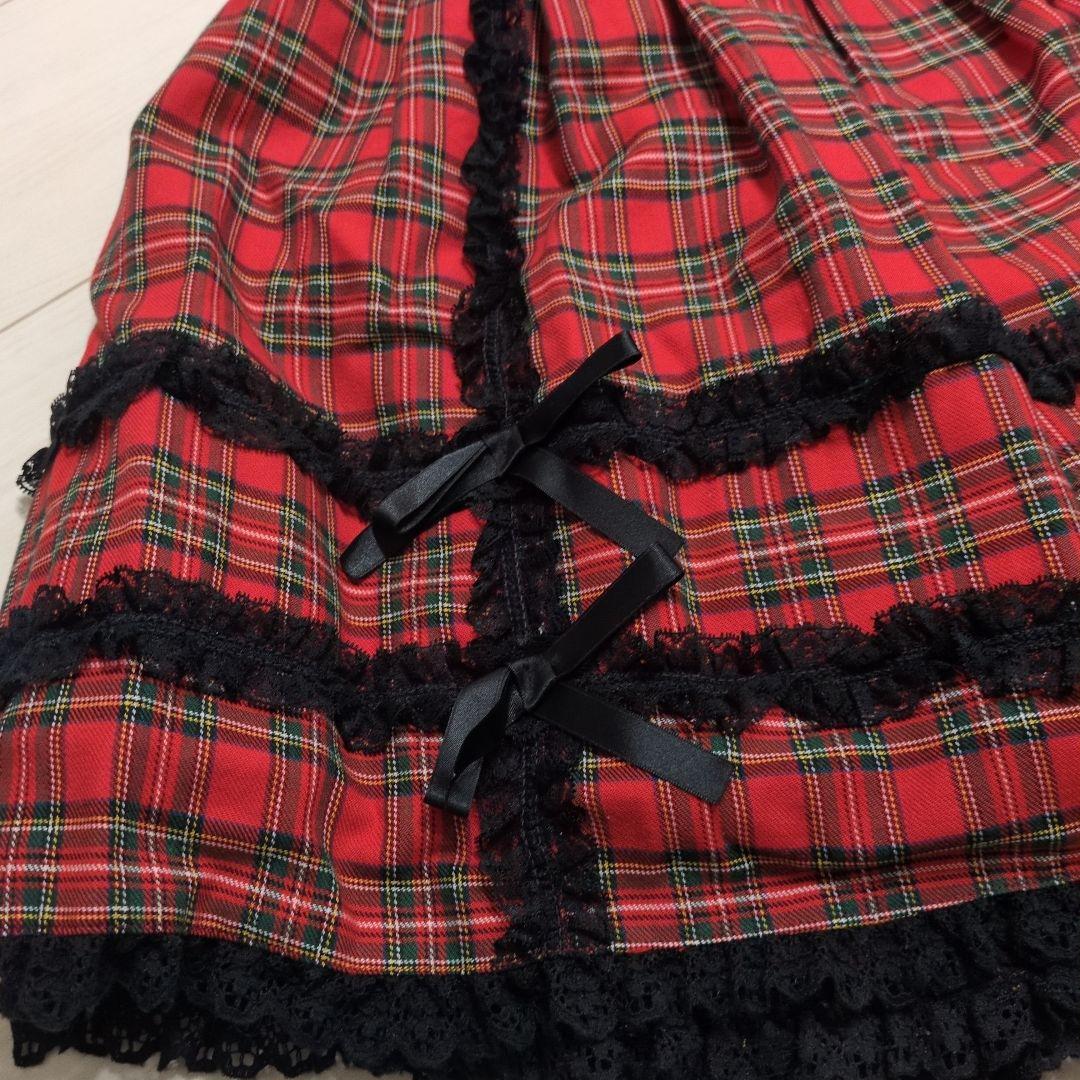 メタモルフォーゼ　ギンガムチェック フレアスカート