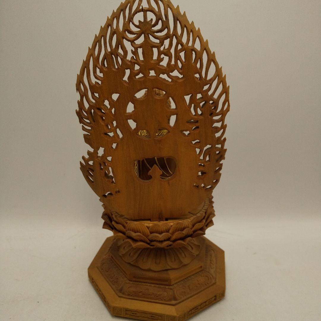 木彫　釈迦如来座像　八角台座　置物　オブジェ　アンティーク　美術品