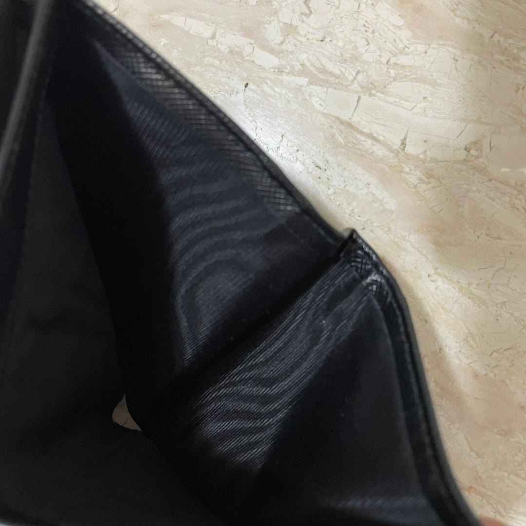 PRADA 二つ折り財布 プラダ サフィアーノ トライアングル 2MC066 黒