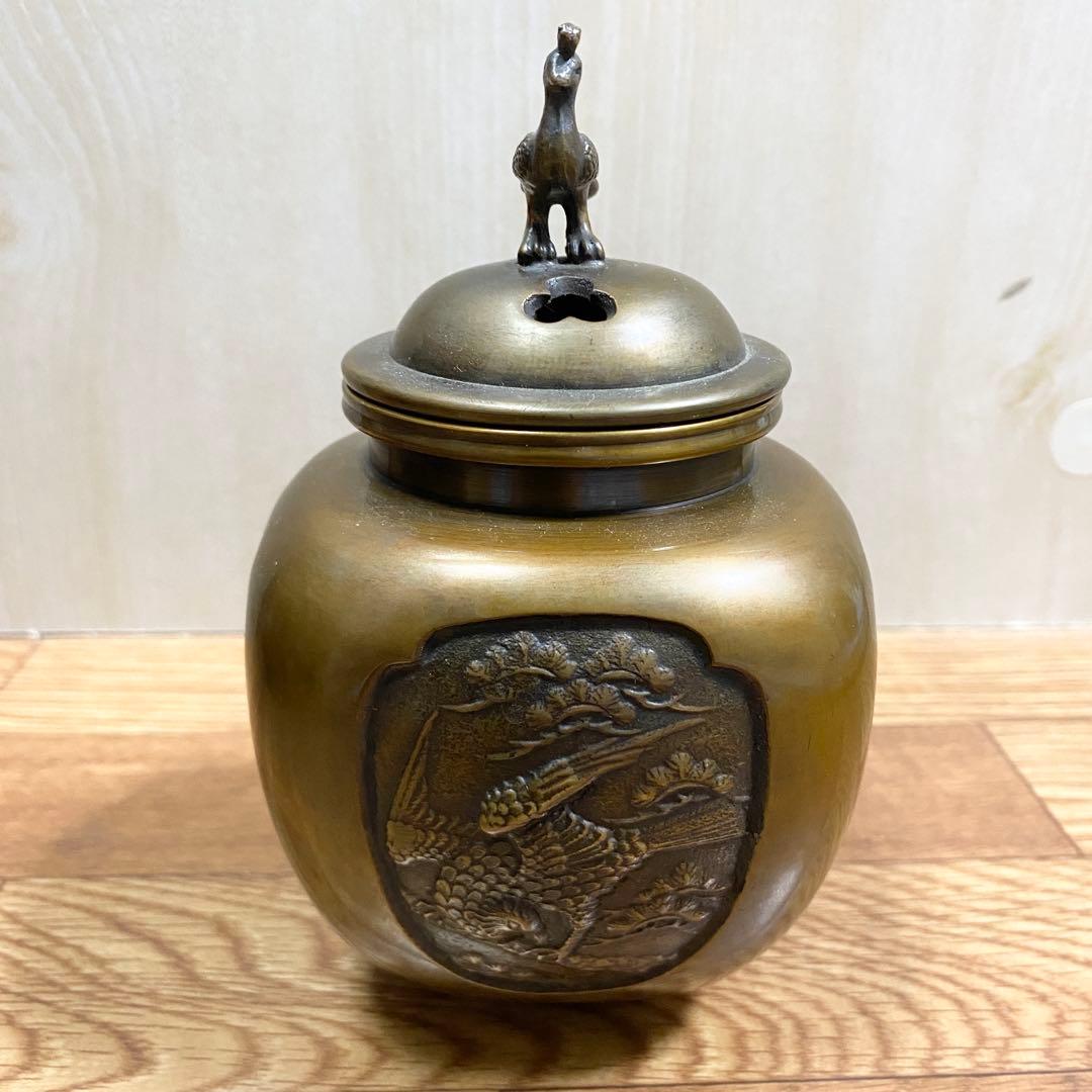 織田幸銅器 香炉 四方間取瑞鳥(小) 高岡銅器 仏具 高級 高級仏具