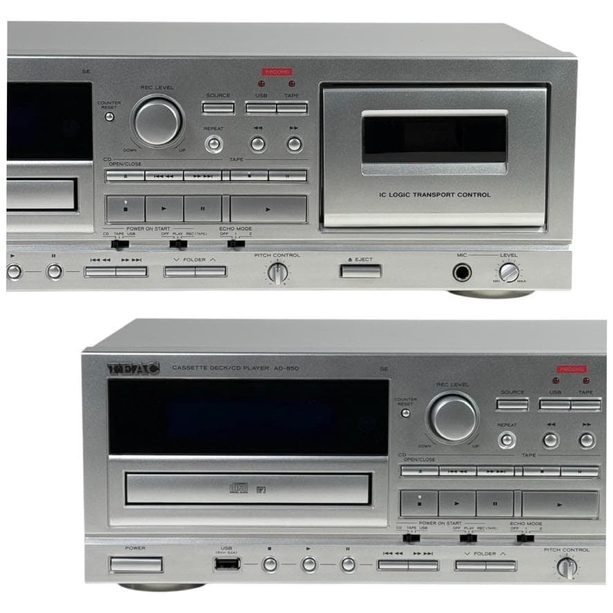 優良中古品・2022年製 TEAC カセット/CDプレーヤー AD-850-SE