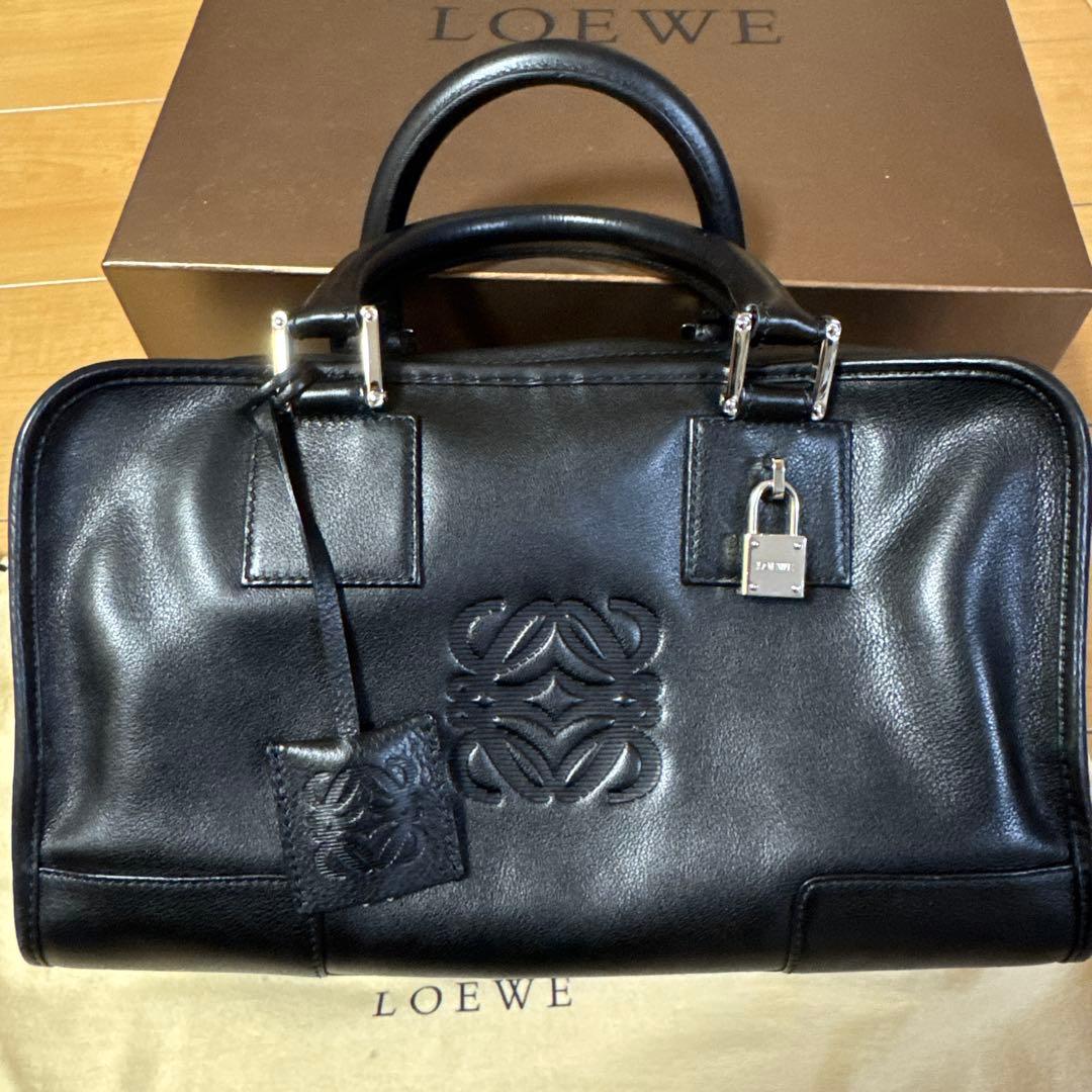 LOEWE ブラックレザー ハンドバッグ　ロエベ