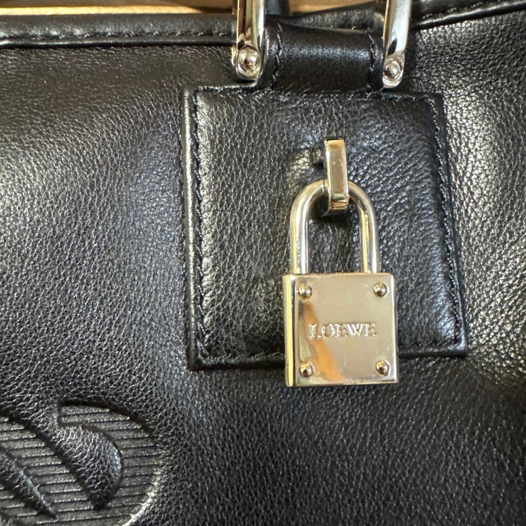 LOEWE ブラックレザー ハンドバッグ　ロエベ