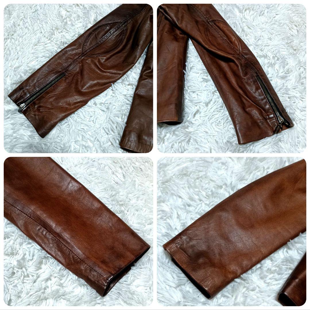 Vera Pelle　ライダースレザージャケット　柔らか軽量　シープスキン　54