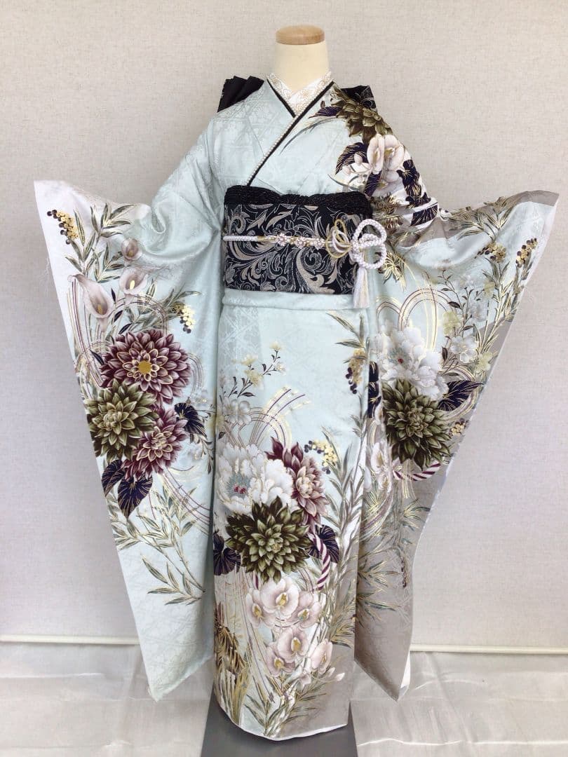 振袖フルセット　くすみ水色