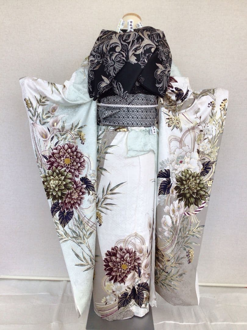 振袖フルセット　くすみ水色