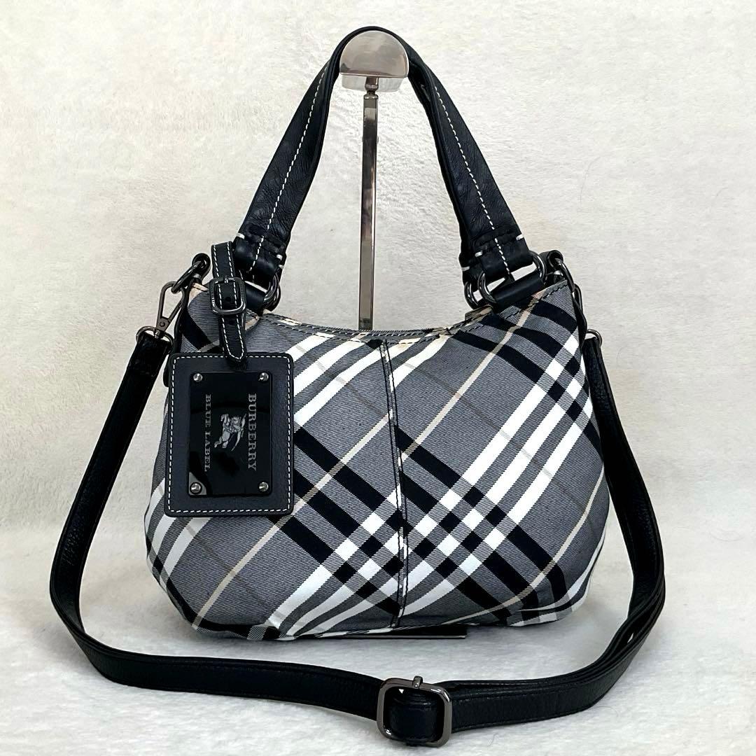 【美品】バーバリーショルダーバッグ オールレザー リバーシブル 黒 2way