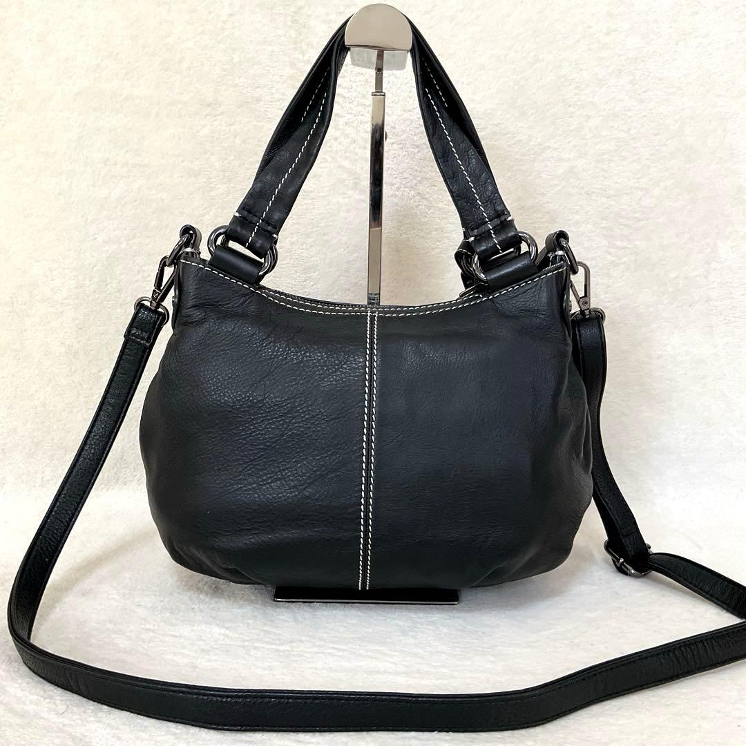 【美品】バーバリーショルダーバッグ オールレザー リバーシブル 黒 2way