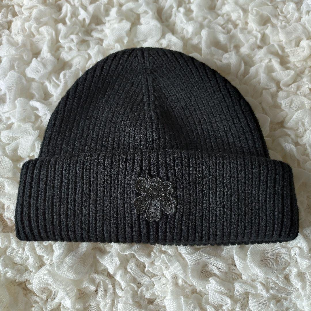 新品【Marimekko】ニット帽　パヴァ　ソリッド　ビーニー　ウール　黒
