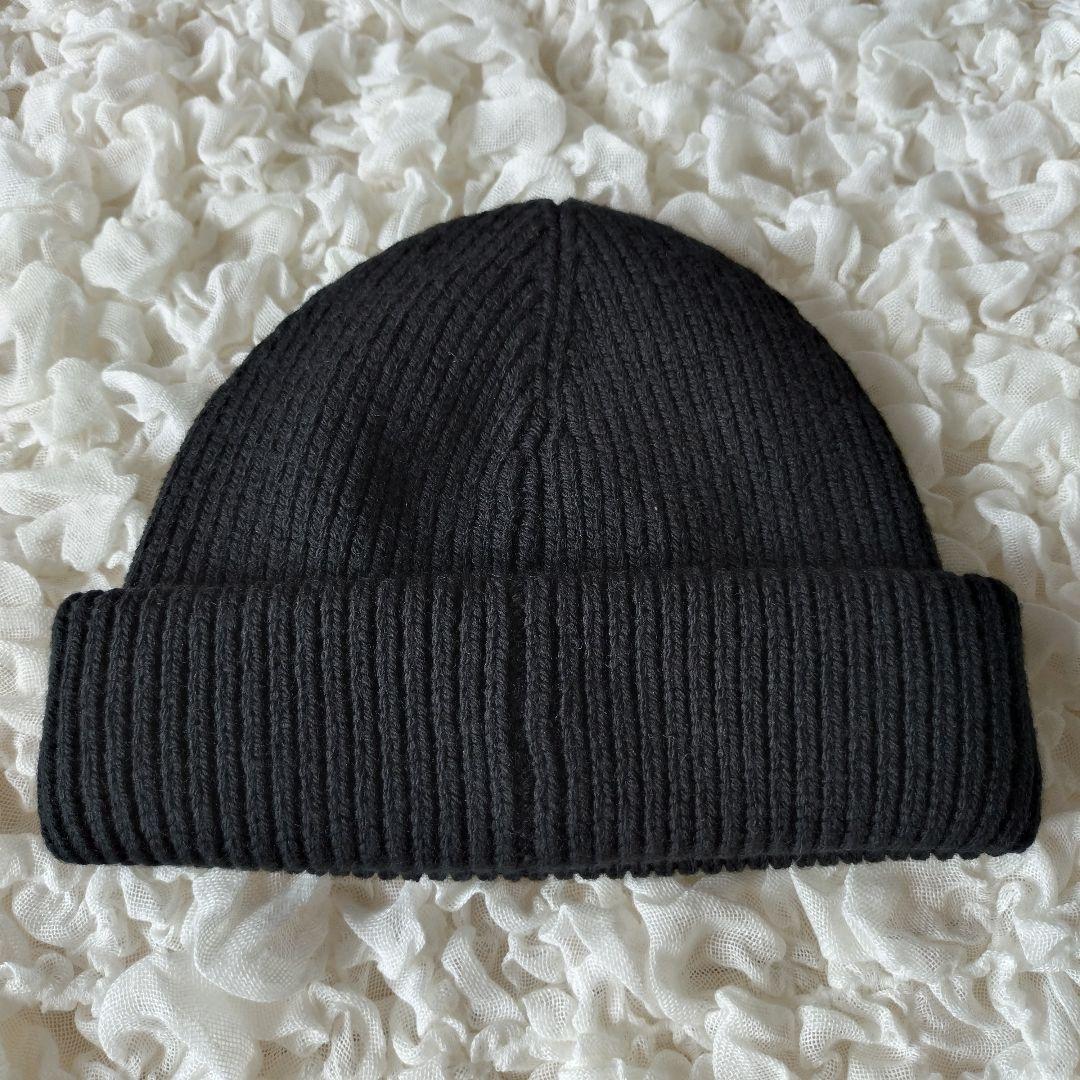 新品【Marimekko】ニット帽　パヴァ　ソリッド　ビーニー　ウール　黒