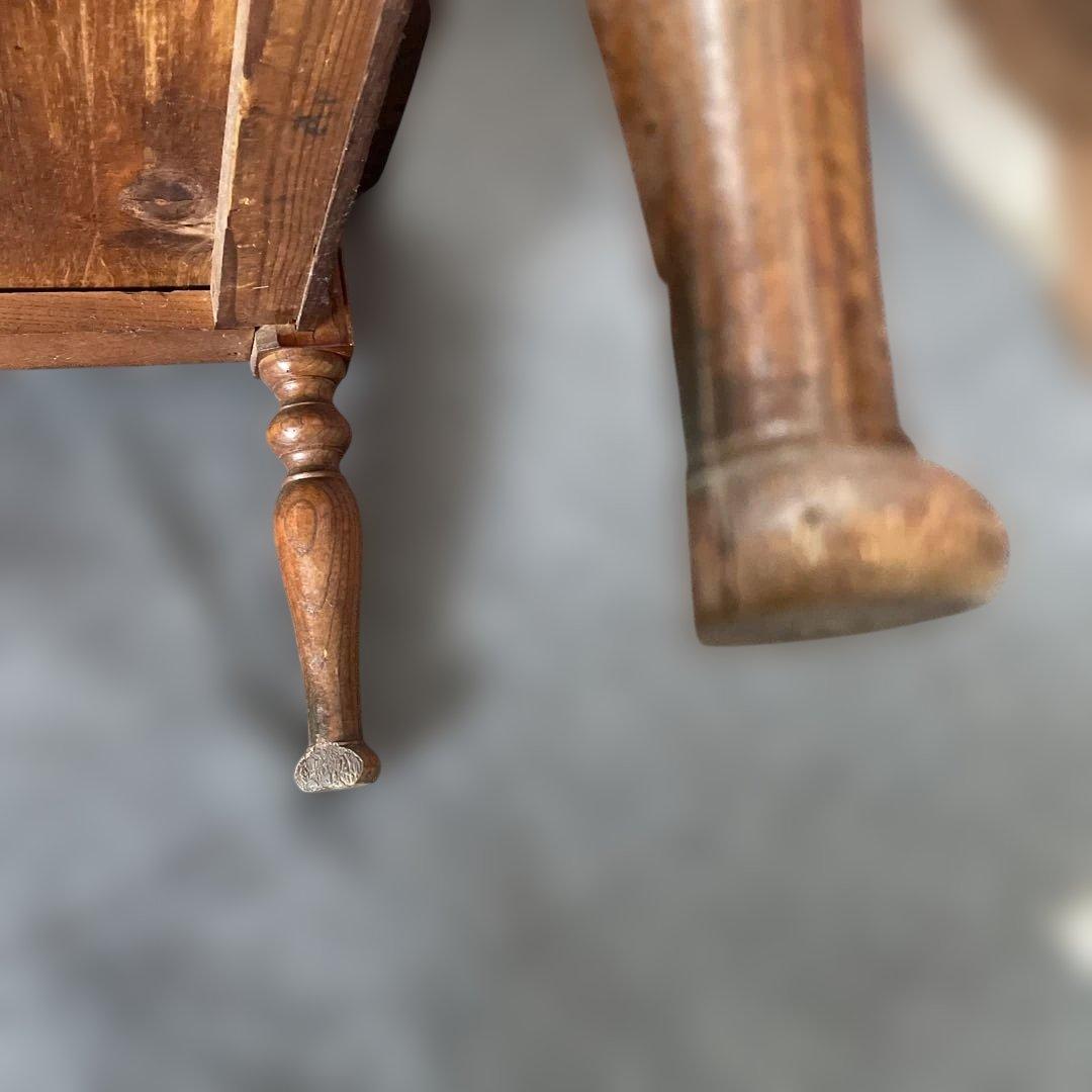 年代物 欅一枚板 文机 ダークブラウン 2引き出し