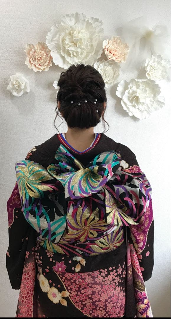 【セット・美品】振袖　フルセット　絞り染め　一蔵