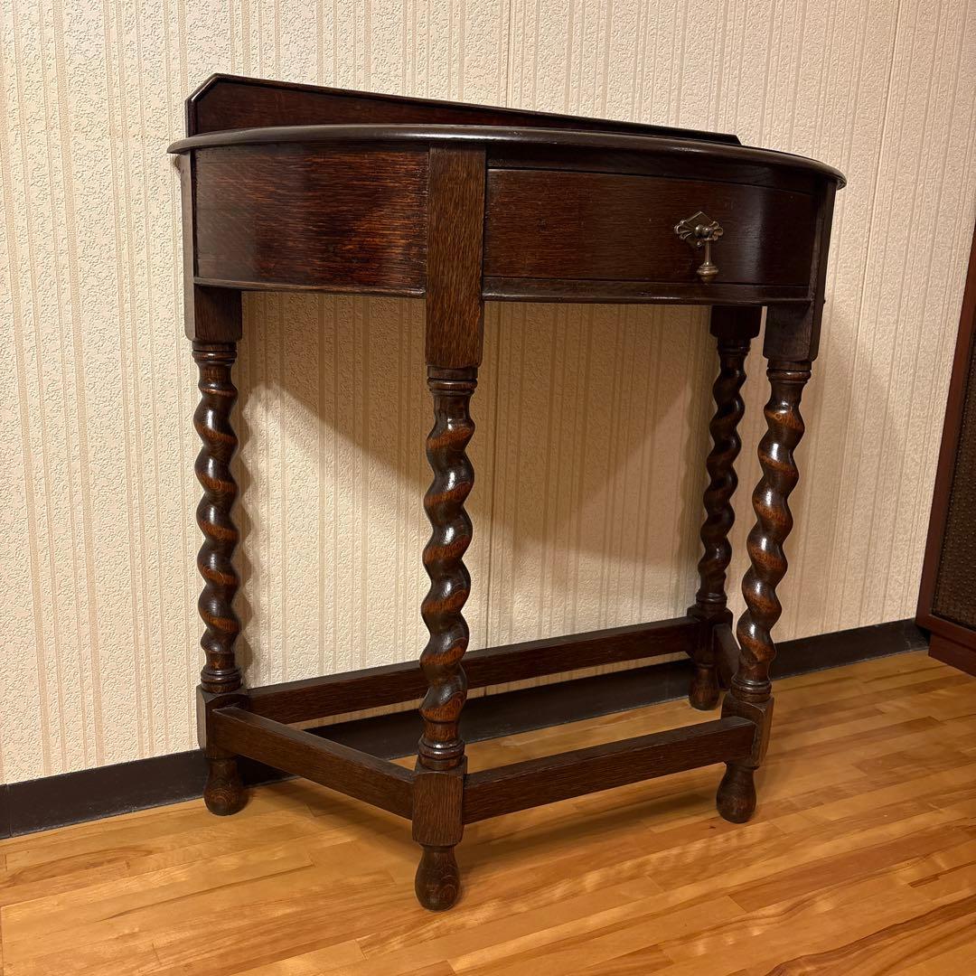 美品！イギリス アンティーク家具 コンソールテーブル花台ダークブラウン 英国製