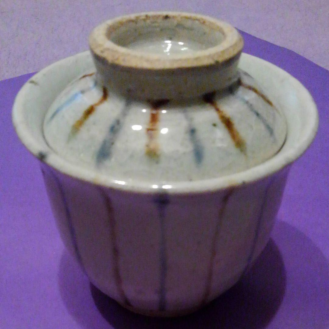 信楽焼　手描十草蒸し碗五客揃