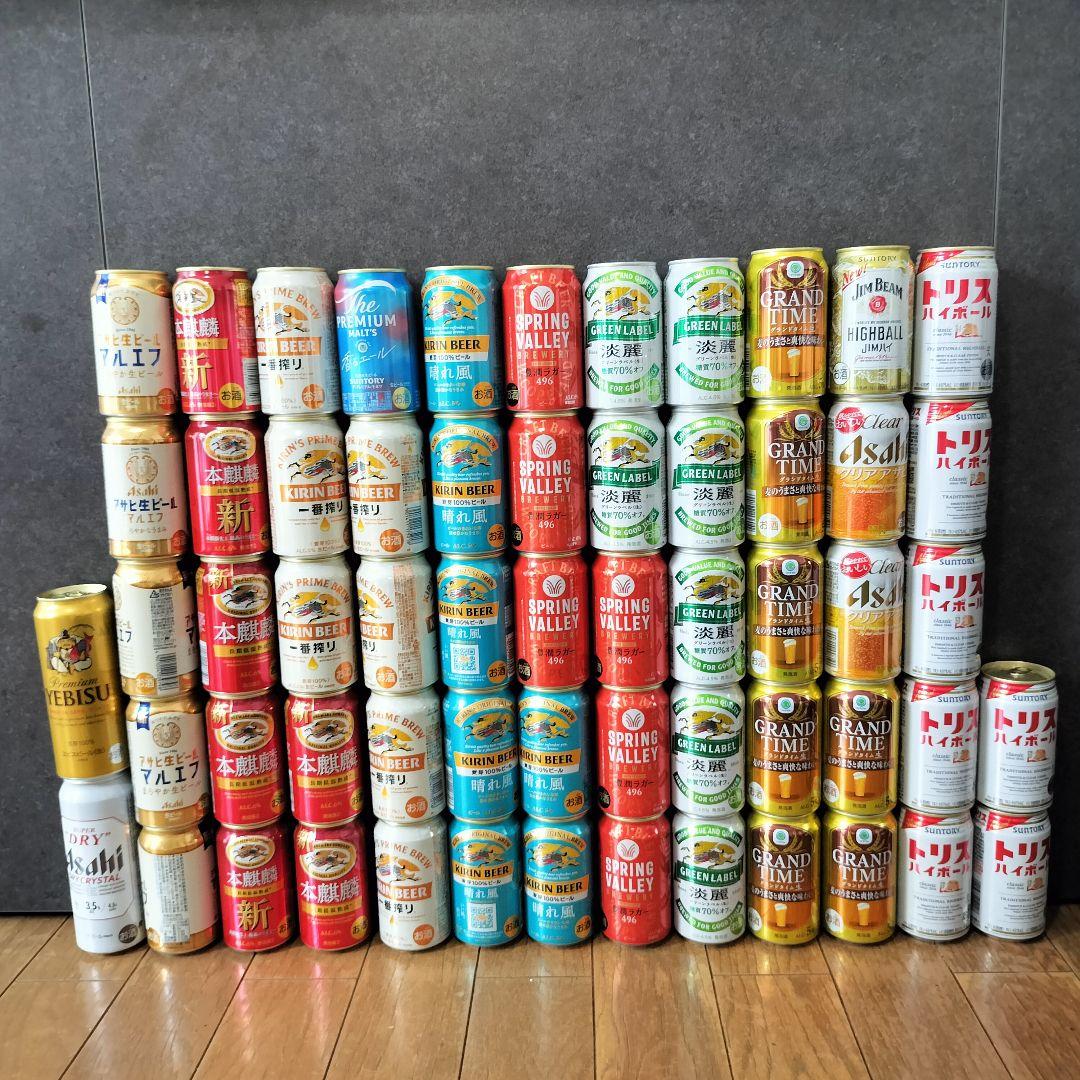 【缶ビール、ハイボール】お酒59本まとめ売り飲み比べセット(うち500ml2本)