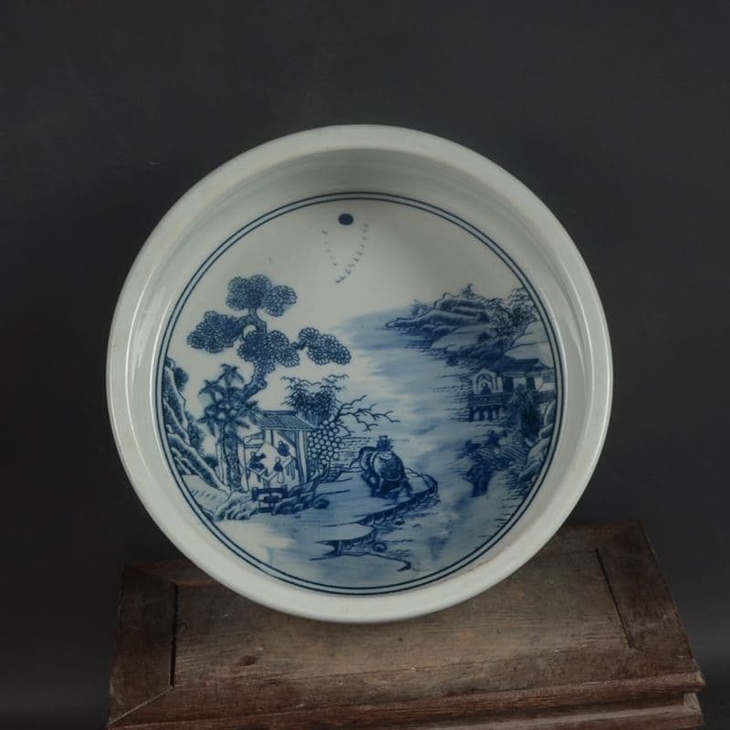 鯖山水  庭楼  筆洗  水仙の鉢  陶磁器 装飾品 現代工芸品美術品 置物