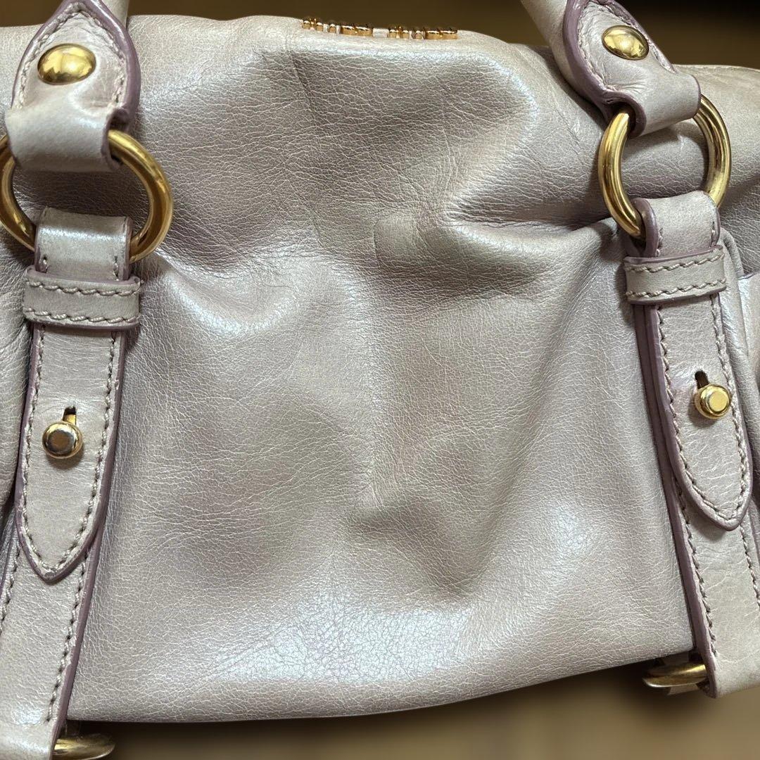 MIU MIU ミュウミュウ　2wayバッグ サイドリボン　くすみピンク