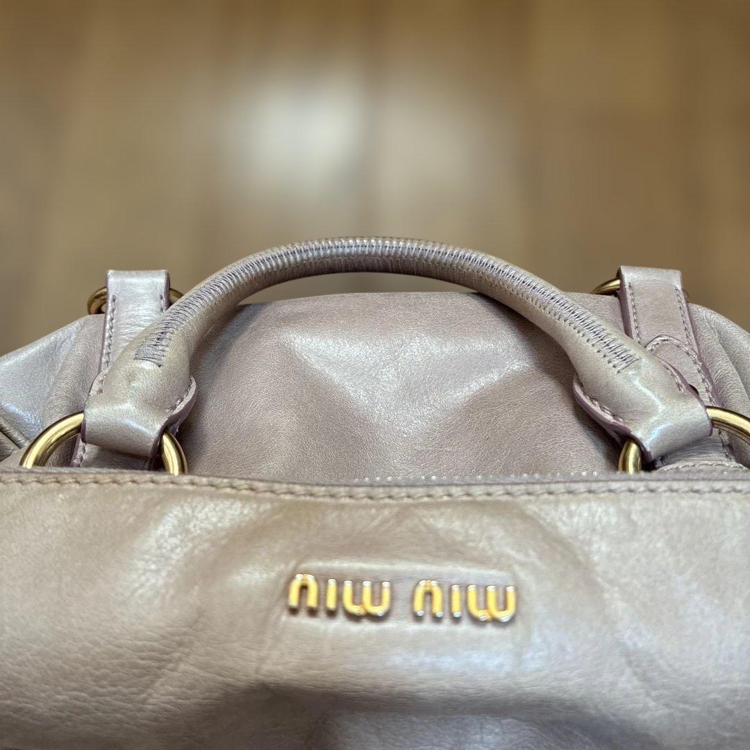 MIU MIU ミュウミュウ　2wayバッグ サイドリボン　くすみピンク