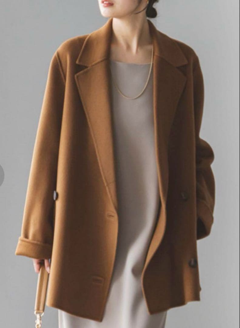 週末価格！noble Super160sチェスターミドルコート キャメル