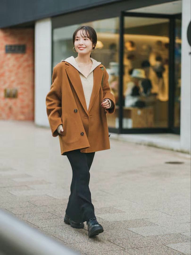 週末価格！noble Super160sチェスターミドルコート キャメル