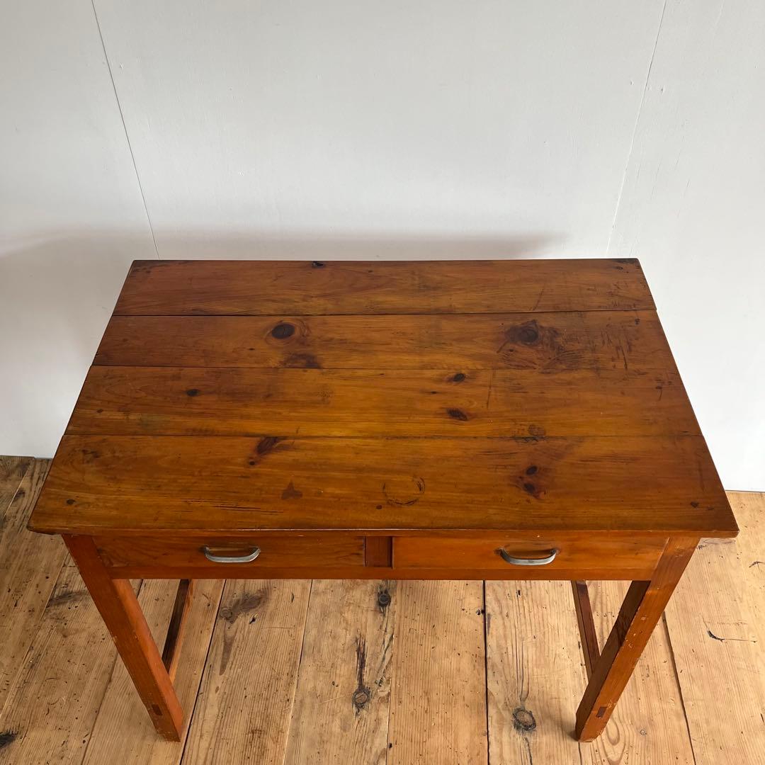 アンティーク テーブル 平机 デスク 学習机 昭和レトロ