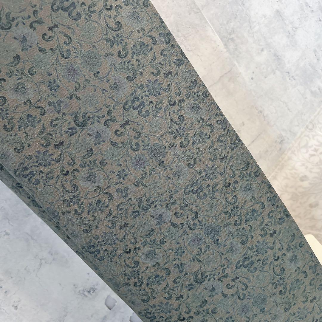 小紋　フルセット　着物　正絹　更紗模様　草花　シック　大人かわいい　k4