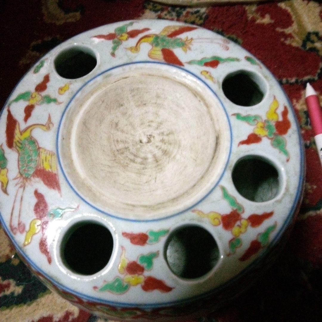 中国陶磁器　大明年製 多孔式陶器 花瓶