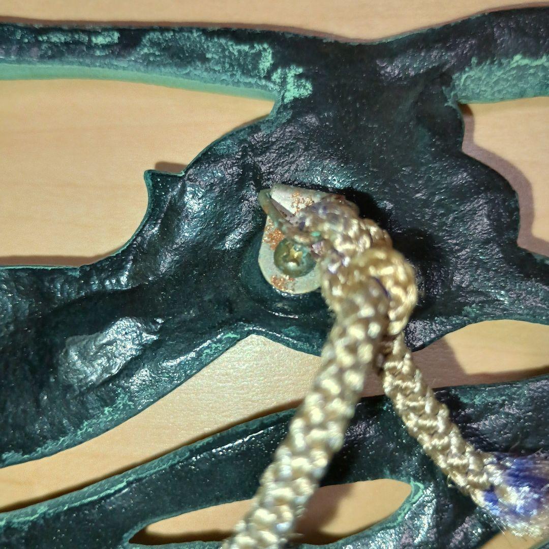 弥左エ門作 法隆寺の飛天を模したレリーフ 緑青色 飾り物