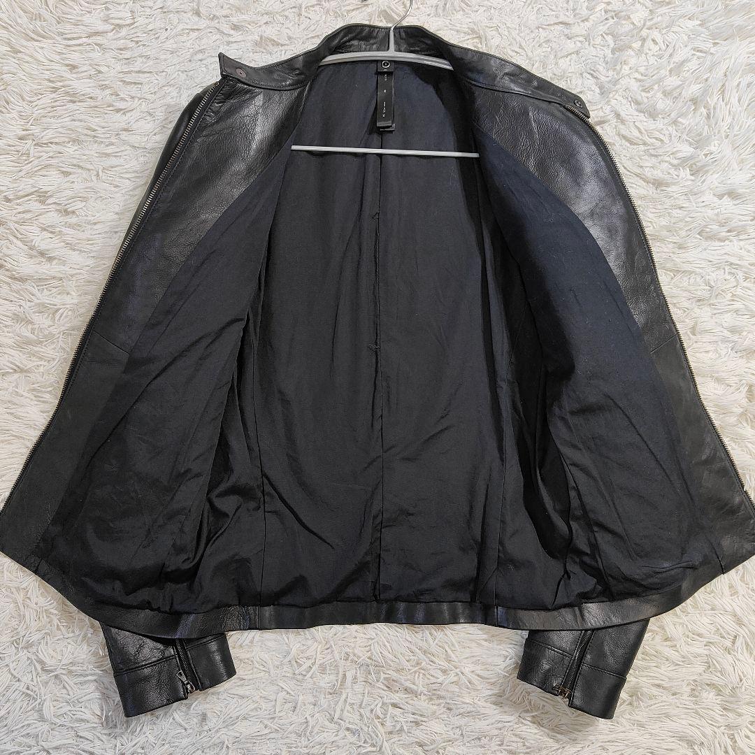 【廃盤】wjkブラックレザーシングルライダースジャケット　牛革　M