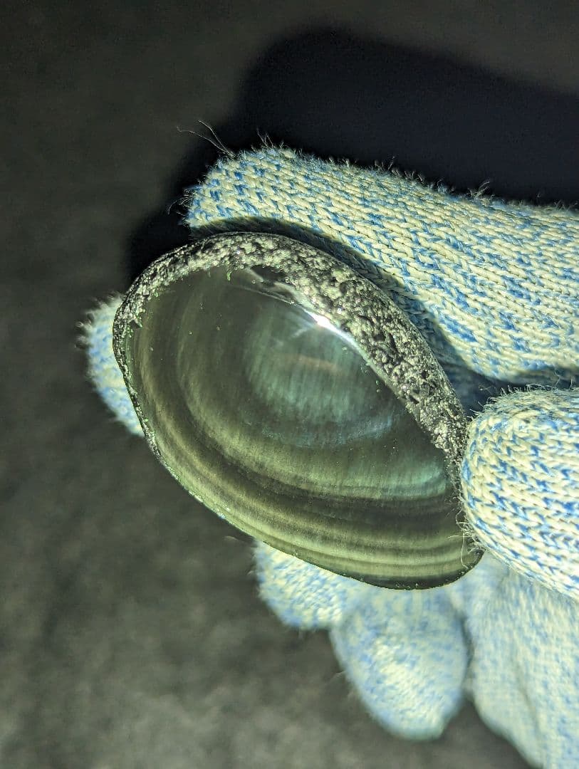 【研磨品】十勝石玲瓏　北海道産レインボーオブシディアン　十勝石　玲瓏石