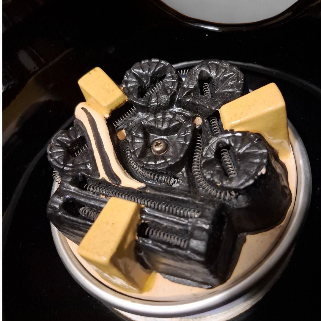 ​野々田式 風炉型電熱器 真塗(紅鉢型) 台座一体型 茶道具