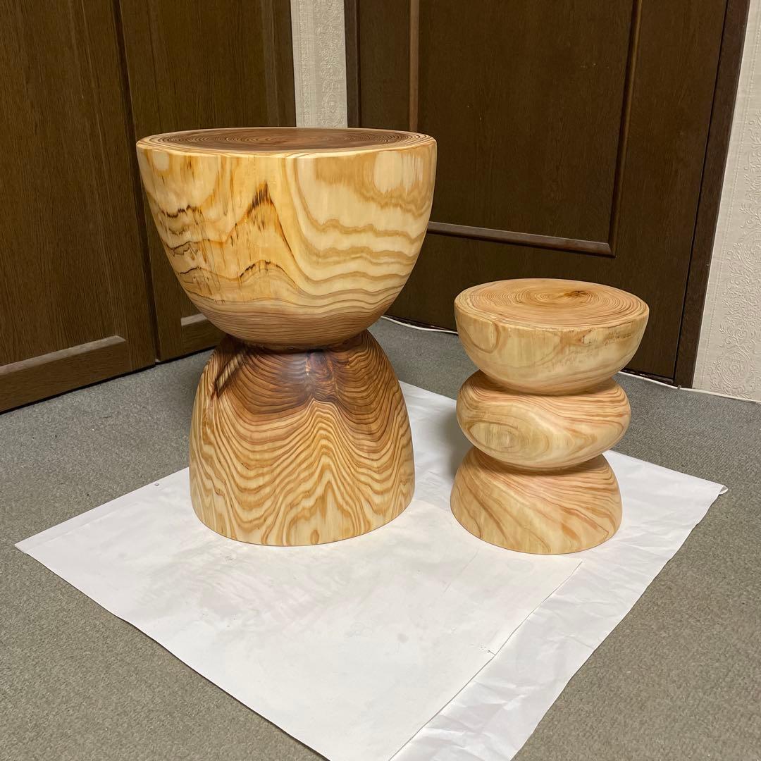 丸太　スツール　sonehoz ナチュラルウッド2個セット