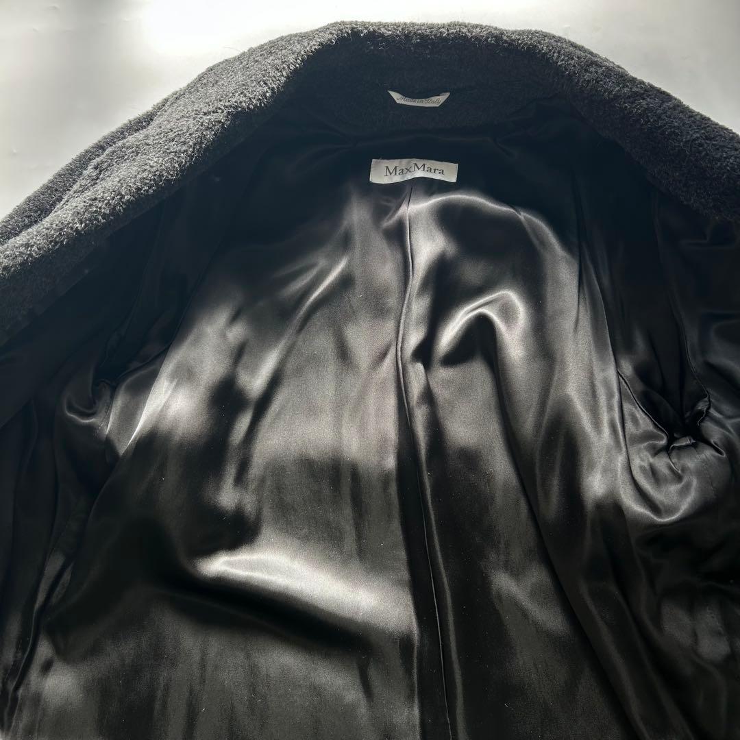 マックスマーラ　白タグ　アルパカ　シャギーコート　ボア　ロングコート