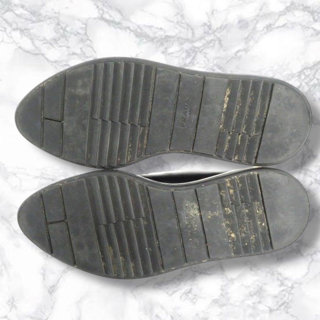 美品 プラダ ビジネスシューズ 2EE エアソール レザー 黒 26.5