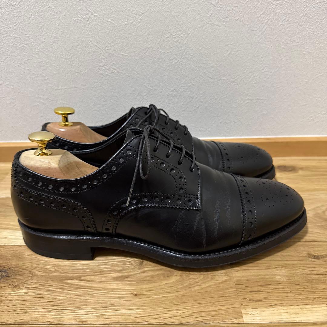 【美品】REGAL リーガル 革靴 パンチド キャップトゥ 黒 ビジネス 25