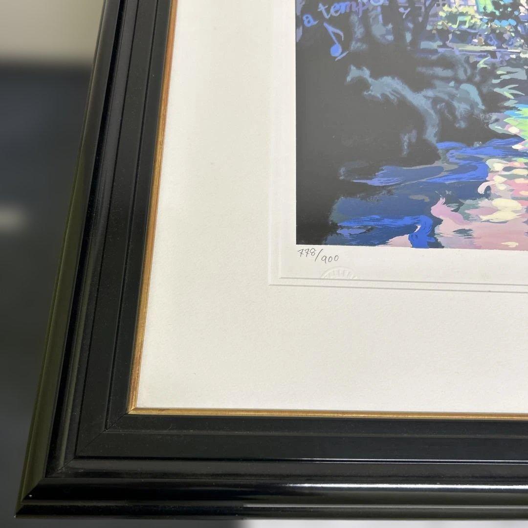 真作　笹倉鉄平 ヴァイオリンの森に シルクスクリーン 保証書付