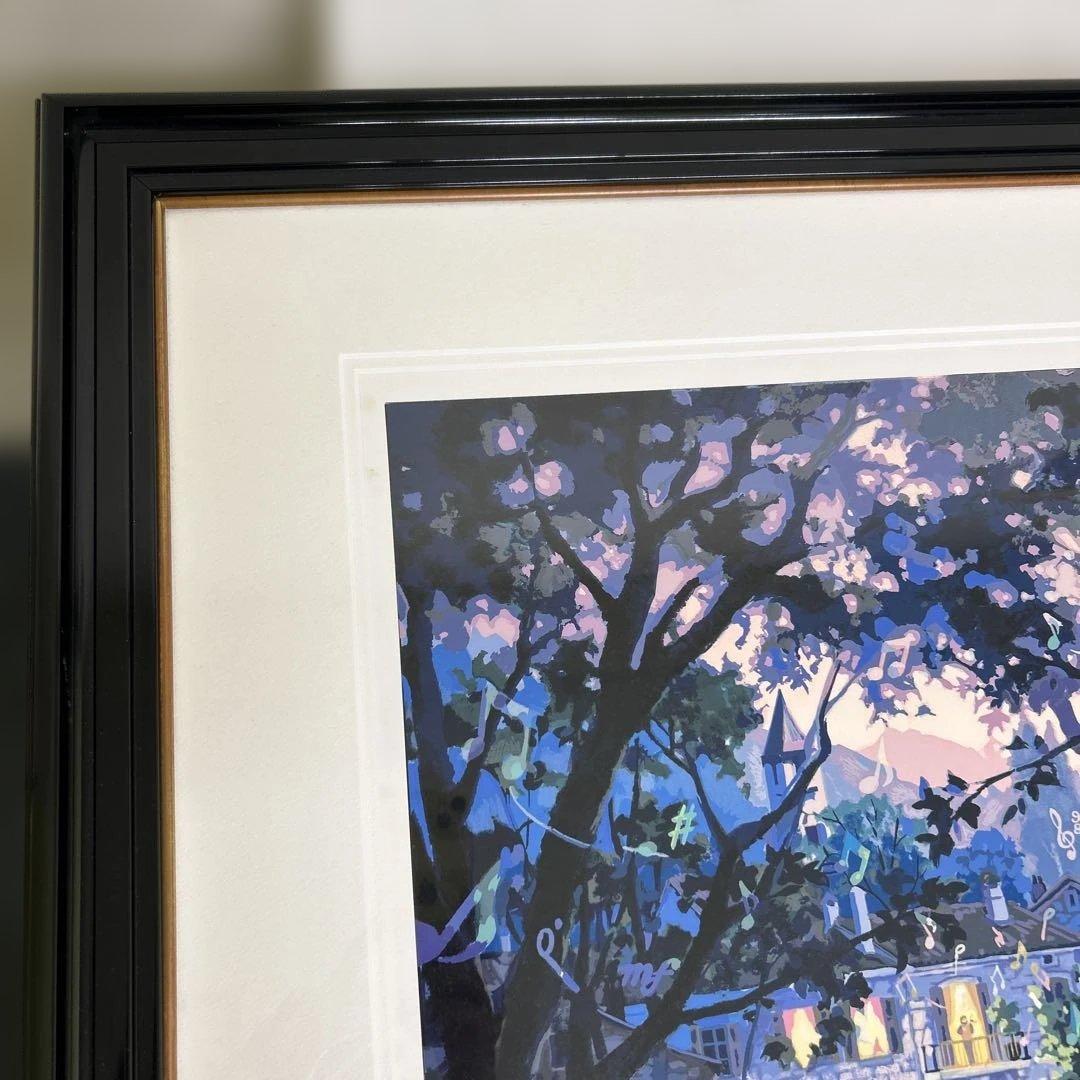 真作　笹倉鉄平 ヴァイオリンの森に シルクスクリーン 保証書付