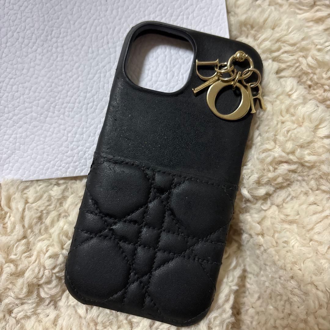 正規品Dior ディオール ブラックレザー iPhone15ケース