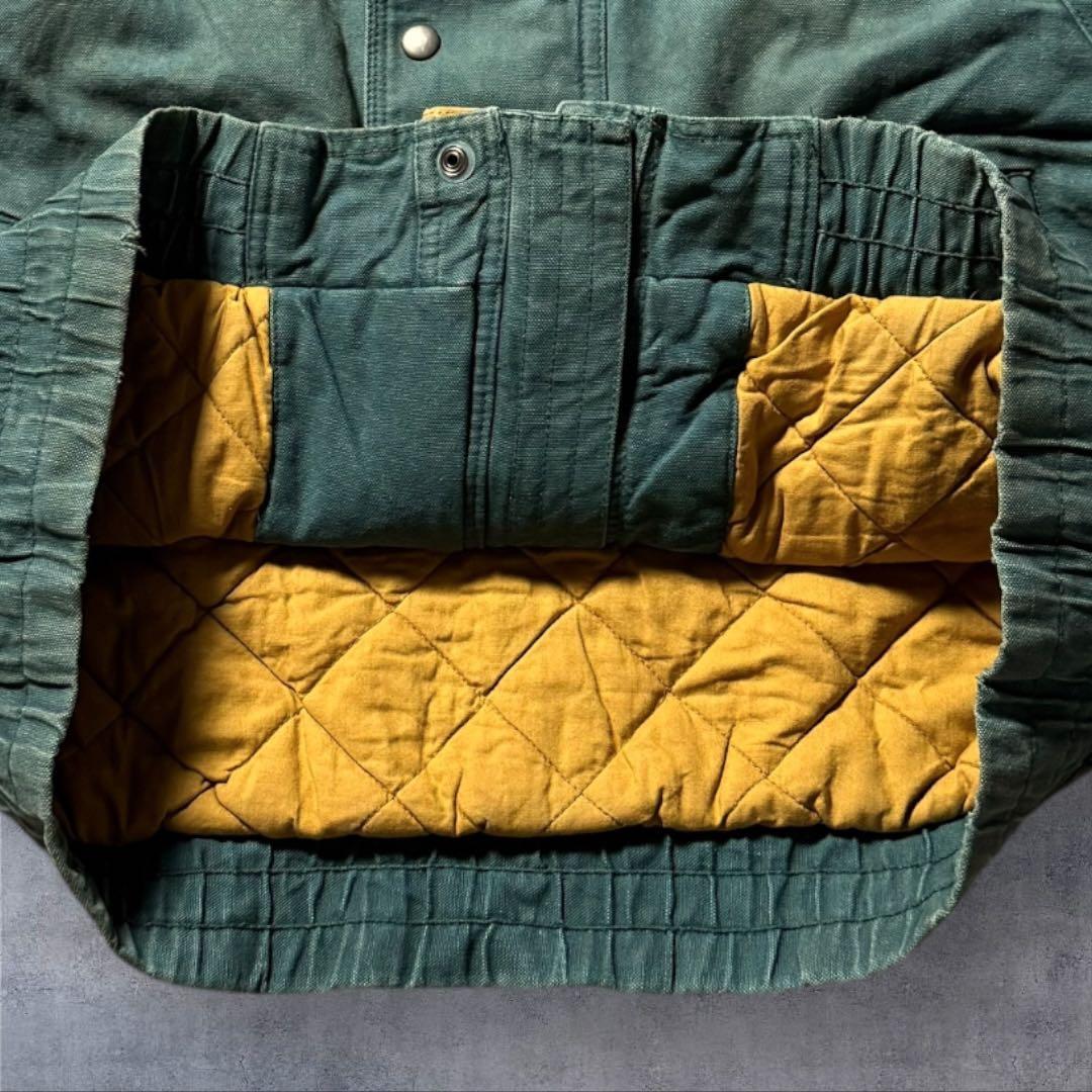 2305古着90年代WOODSMANダックジャケット短丈レザー鬼フェード雰囲気系