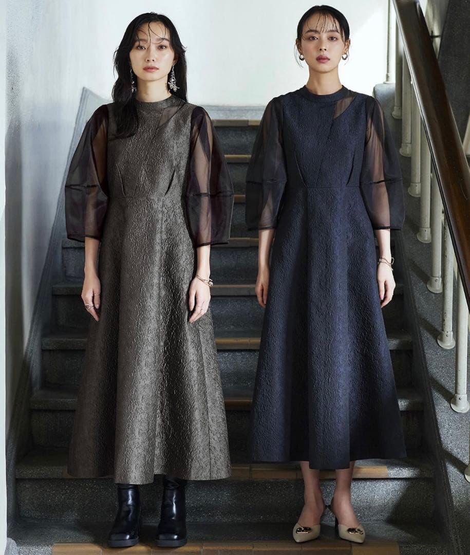 【RUIRUE BOUTIQUE】 ネイビー パーティードレス Lサイズ