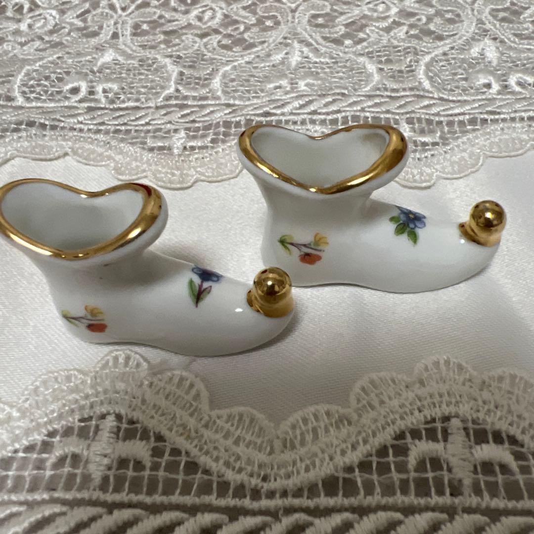 リモージュ　アンティーク　ミニチュア　ブーツ