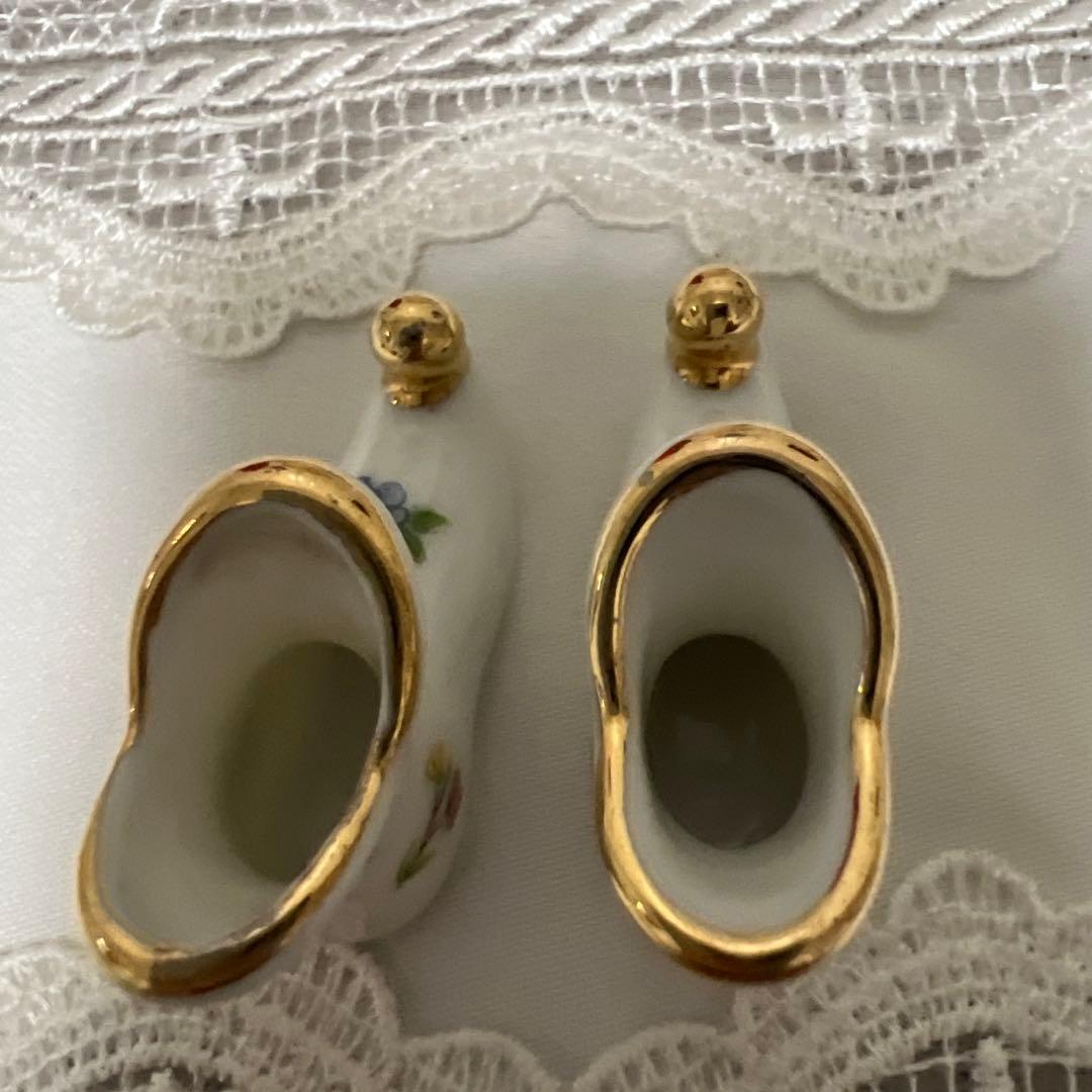 リモージュ　アンティーク　ミニチュア　ブーツ